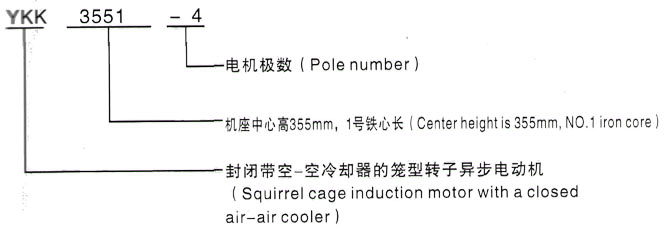 YKK系列(H355-1000)高压YJTG-355L1-6A/220KW三相异步电机西安泰富西玛电机型号说明